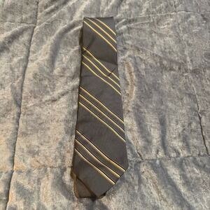 Givenchy Monsieur Men's‎ Silk Gray Gold Necktie Vintage Tie Designer Italy